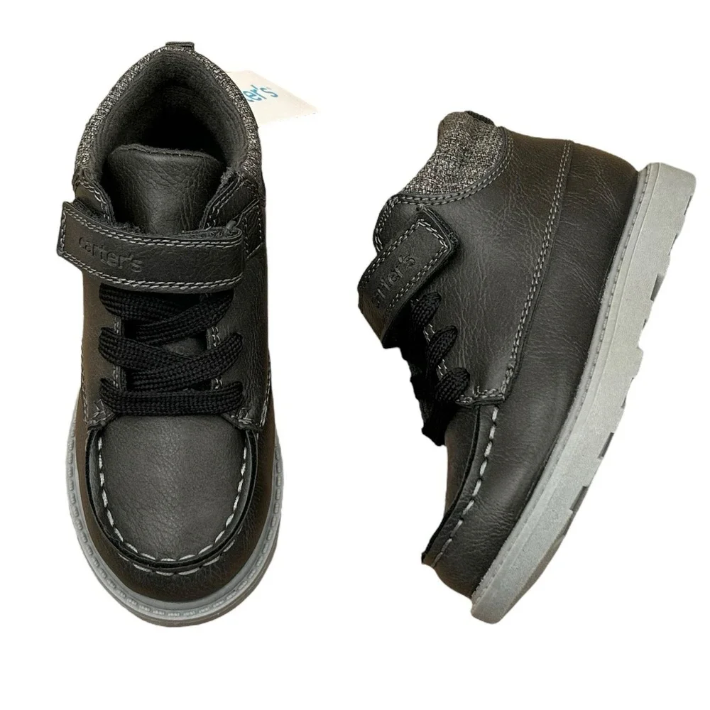 Carters Norman Little Boys Casual Ankle Boot Size 11 Dark Gray Fall Winter Shoes